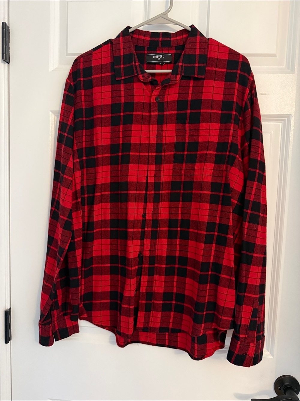 Forever 21 Red and Black Plaid Button-Down Shirt